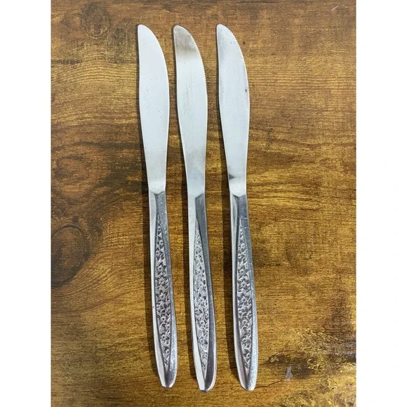 customcraft stainless knife Lot Of 3 Knives Vintage Cottage Core Dinner