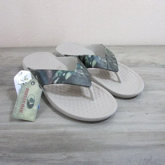Joybee Men's 10 Casual Flip Flop Sandals - Mossy oak Breakup Camo