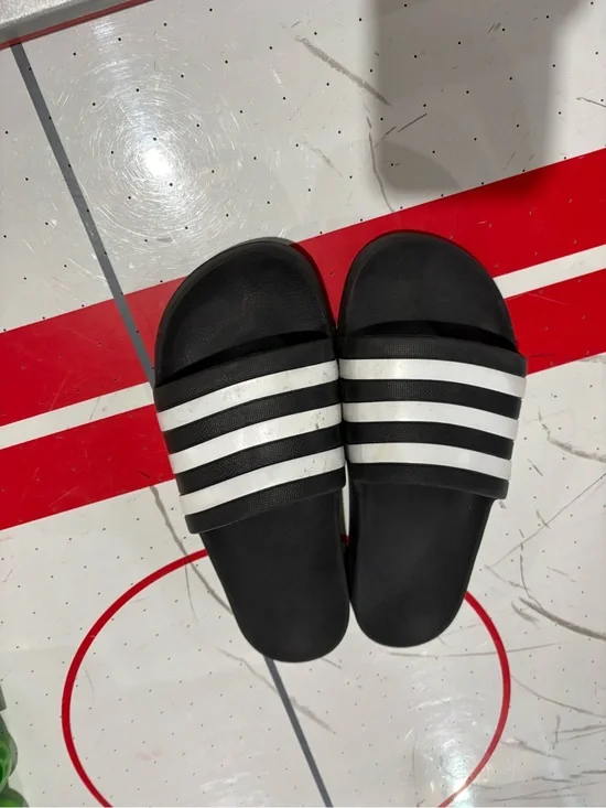 adidas Black and White Adilette Slide Sandals