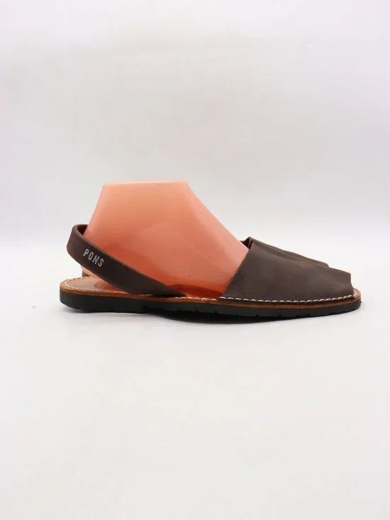 Pons Avarca Shoes Men's Sz EU 43 Brown Leather Slingback Sandals Handmade Spain