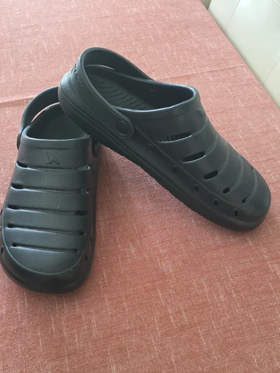 Men's Black Lightweight Slip-On Clogs with Adjustable Heel Strap