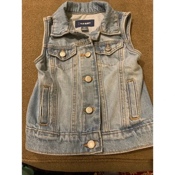 Girls Toddler Old Navy Sleeveless Denim Jean Jacket Size XS (5) (AH)