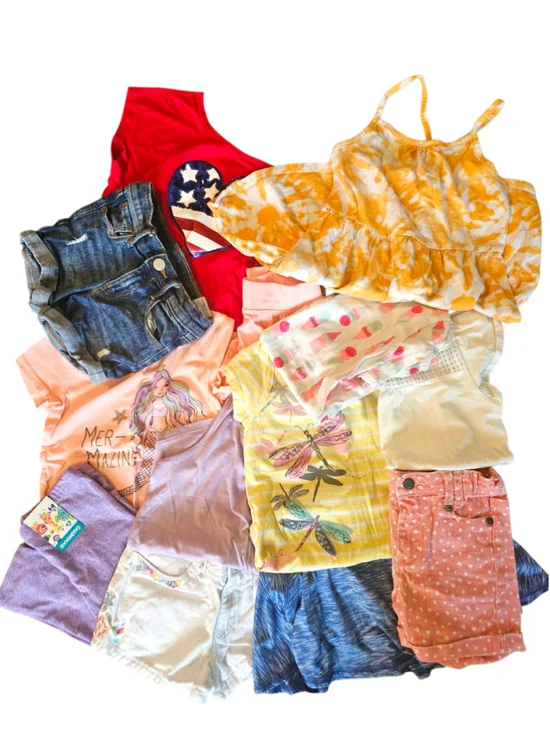 Girls size 4-5 Lot of 7 Outfits Summer 4th of July Back to School Clothes