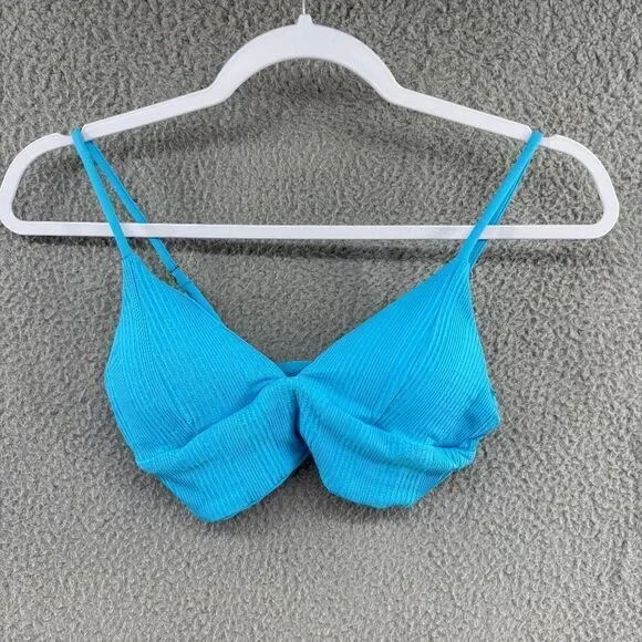 L*Space Turquoise Triangle Bikini Top Size Small - Like New