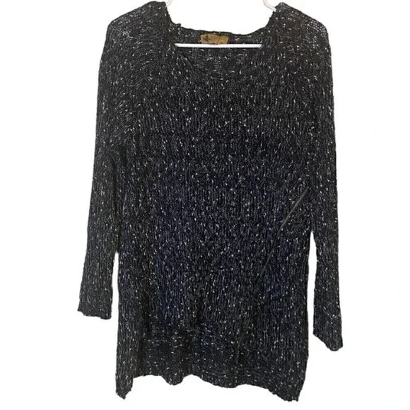 Katsumi by Anthropologie Knitted Asymmetrical Sweater Black White Size M/L