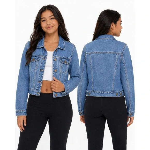 Old Navy Girls Denim Jacket Stretch Blue Jean Trucker Size XXL (16)