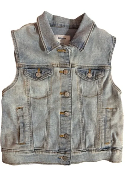 Old Navy Girls Light Wash Blue Denim Vest Size L (10-12)