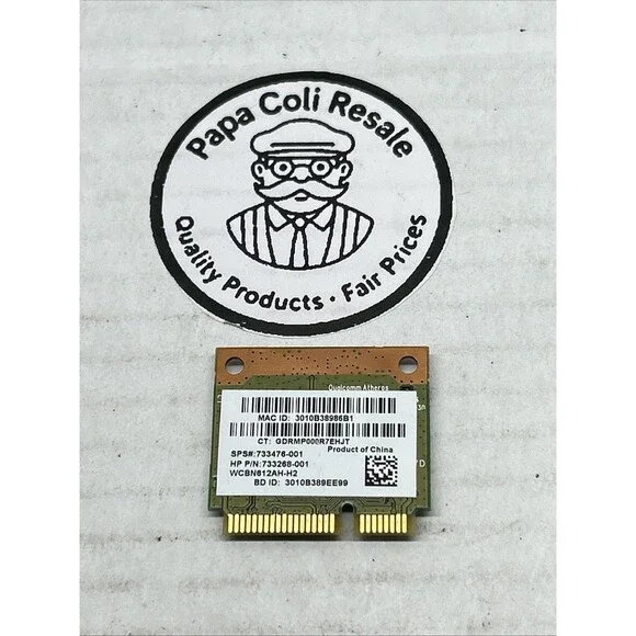 HP Laptop WiFi Card 733268-001 WCBN612AH-H2 802.11n Bluetooth Mini PCIe