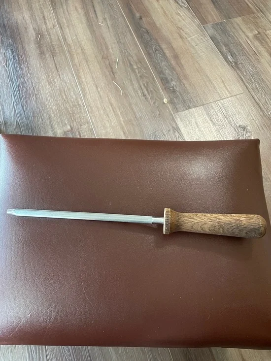 VTG Japanese Sharpening Steel Knife Honing Rod 8”– Wood Handle, Japan Marked
