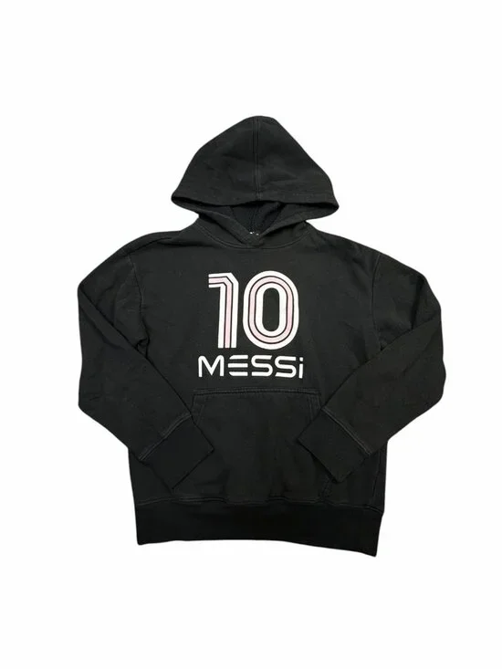 Lionel Messi Collection No. 10 Black Pullover Hoodie Youth Large