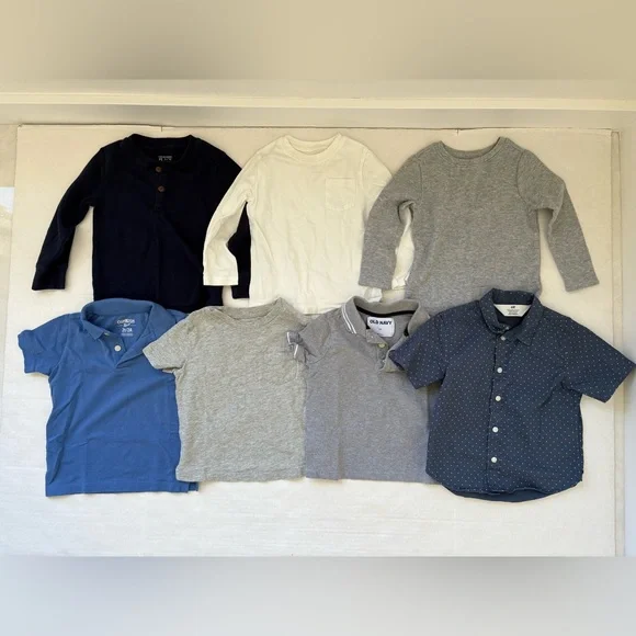 Toddler Boy 2T Shirt Bundle 7 Old Navy Gap H&M Short Long Sleeve Polo Lot Preppy