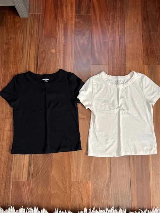 Old Navy Kids' Short Sleeve Tee - Black & Cream