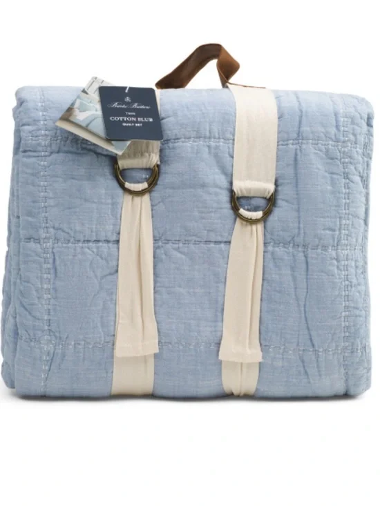 BROOKS BROTHERS Cotton Slub Knit Quilt Set
