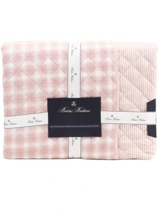 Brooks Brothers Reversible Plaid & Stripe Quilt Set