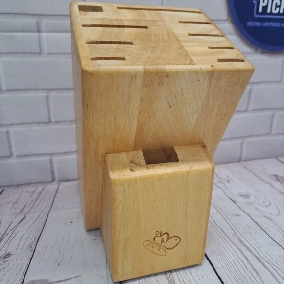 Harris Teeter Kitchen Knife Block Wood Butcher Block Style 10 Slots 11