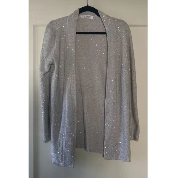 Amina Rubinacci | Italian Silk Linen Blend Sequin Open Cardigan