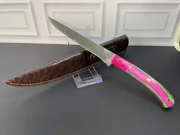 Purse or boot accessory . Custom Damascus Steel Knife.