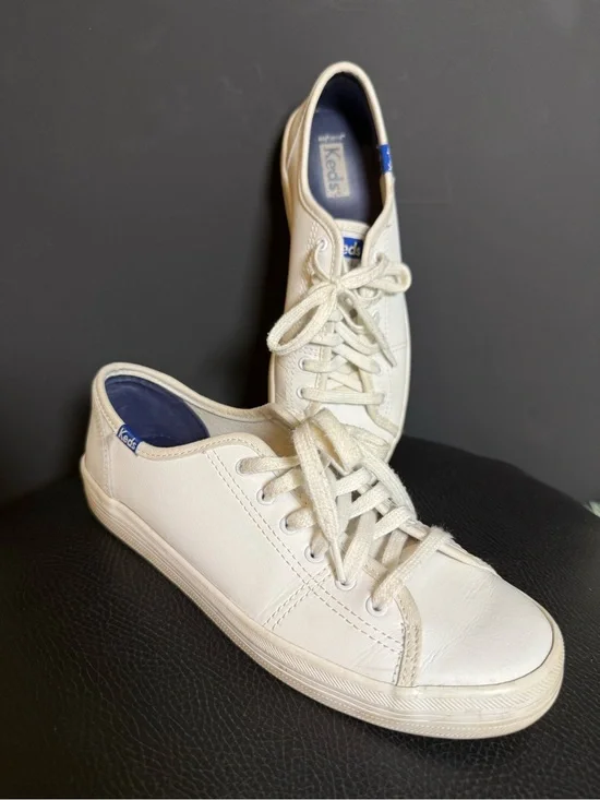 Keds Champion White Leather Lace Up Sneakers Women’s Size 7.5 Comfort Shoes