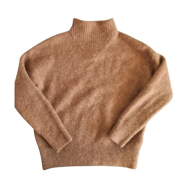 Madewell Mock Neck‎ Sweater Womens XS Rust Brown Wool Alpaca Blend Knit Pullover