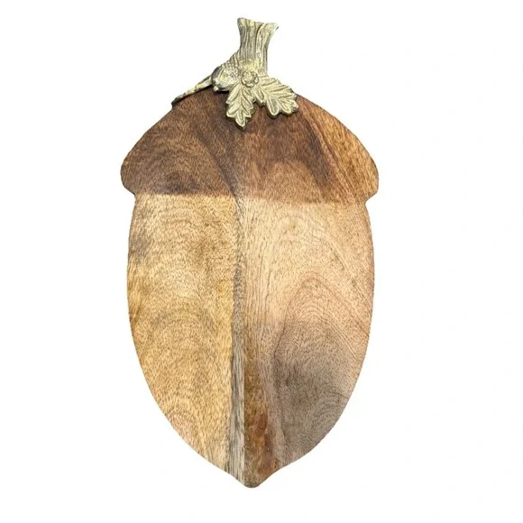 Ganz Acorn Shaped Charcuterie Serving Board W/ Golden Accents 15