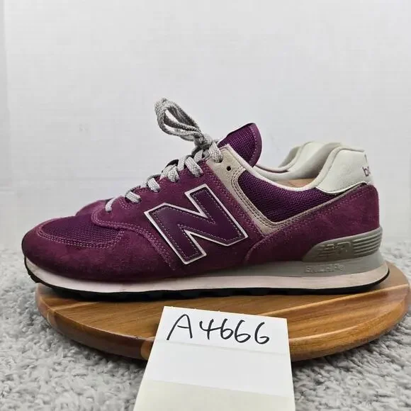 New Balance Mens 12D Classic 574 Core Plus Purple Cactus Flower Casual Sneaker