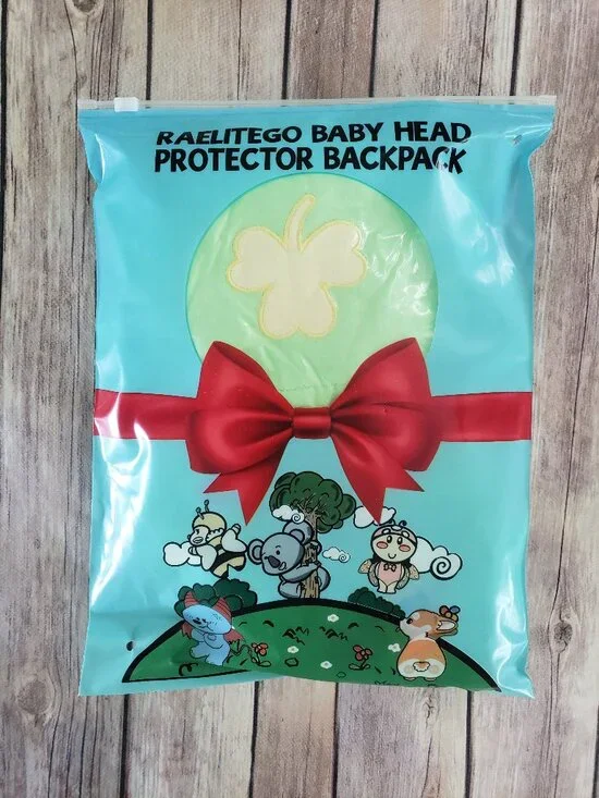 Baby Head Protector Backpack Green Four Leaf Clover