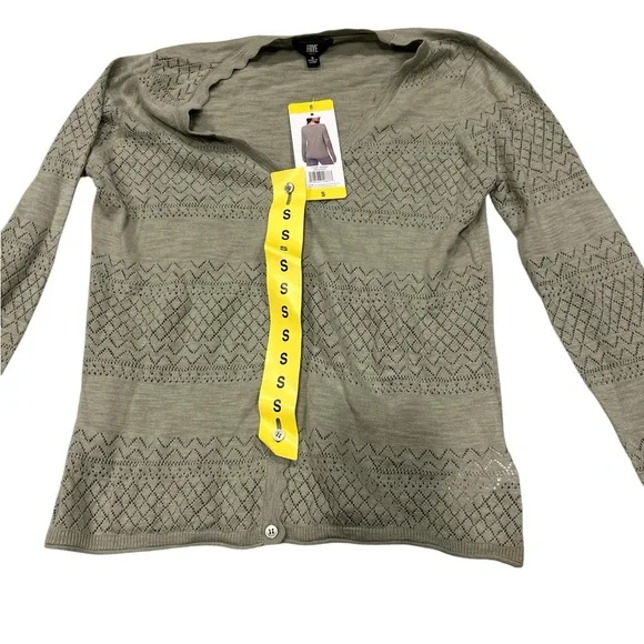 Frye Olive Green Pointelle Knit Top small