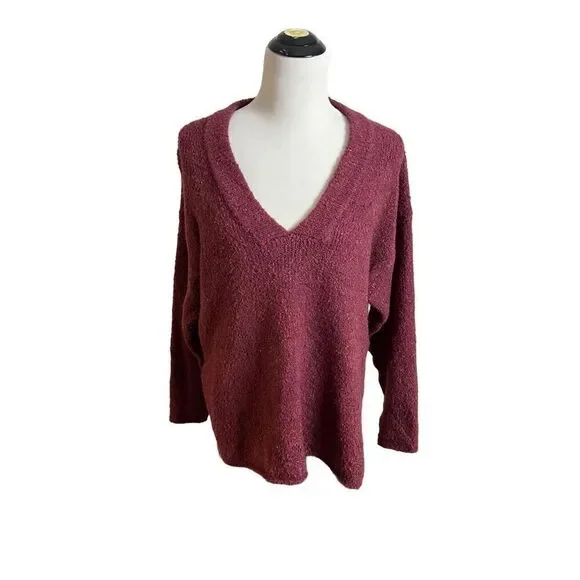 Urban Outfitters Women Sweater Oversized Pullover Knit burgundy size M