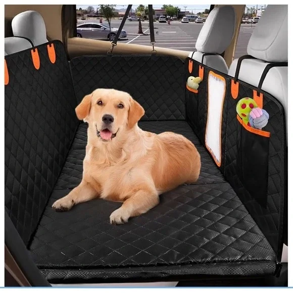XWIDE Journey Joy Hard Bottom Dog Car Seat Cover Backseat Extender Waterproof