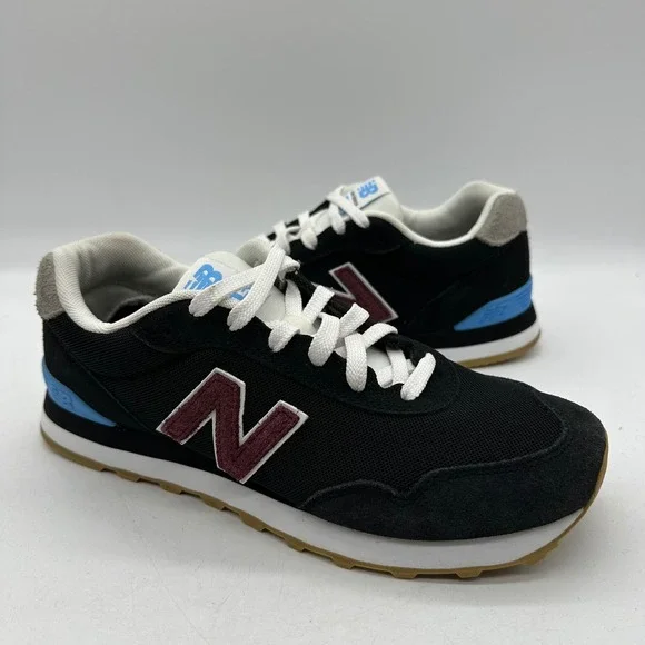 New Balance ML515BU3 Mens Size 8.5 Black Maroon Blue 515v3 Sneakers Retro Runner
