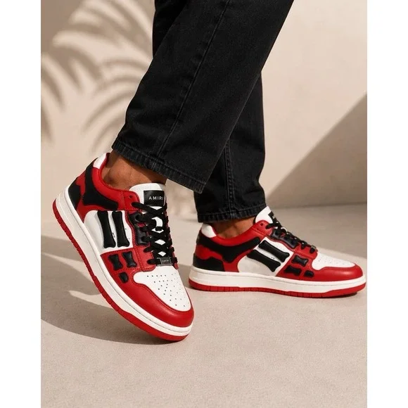 Gently used Size 13- AMIRI Skel Top Low Red/White/Black AW22MFS003-610 Sneakers