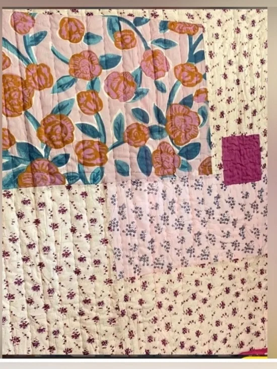 New Anthropologie Marina (Marvele) Patchwork Bed Blanket Quilt - Cottage Vibe