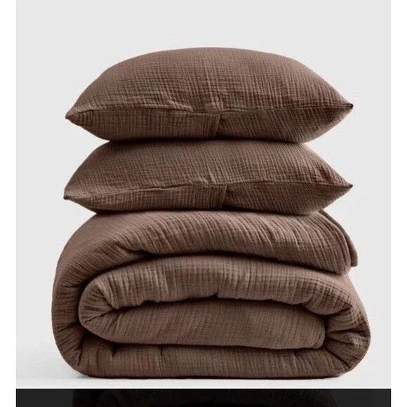 Organic Cotton Gauze Dream Quilt Set, King/Cal King, Chocolate