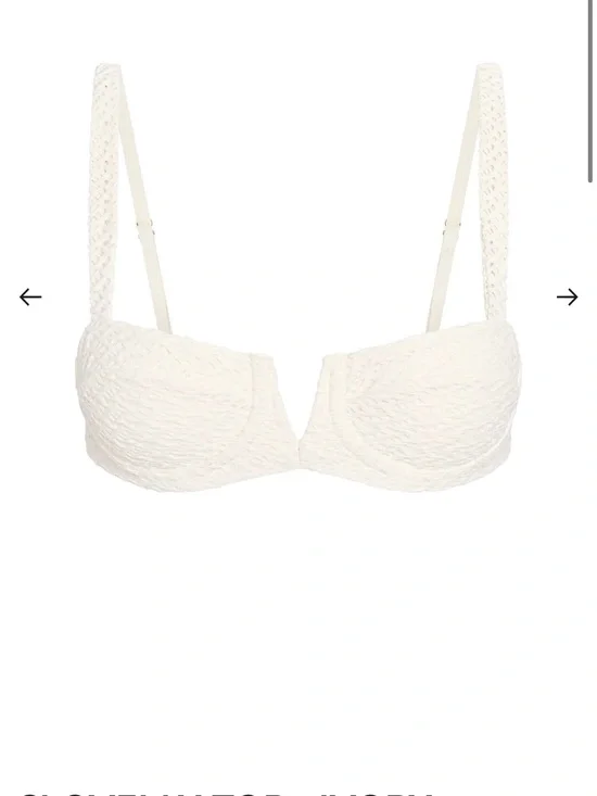Monday Swimwear White Textured Balconette Bikini Top