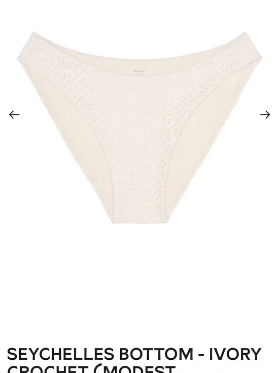 Monday Swimwear Seychelles Crochet Bikini Bottom - Ivory