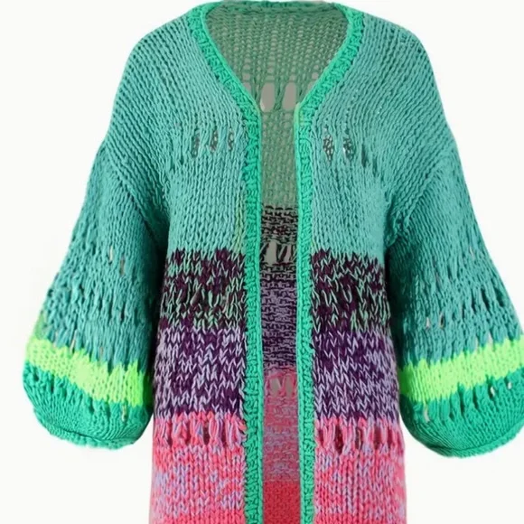 Soon! 7/25/New ! Boho hand stitched maxi cardigan