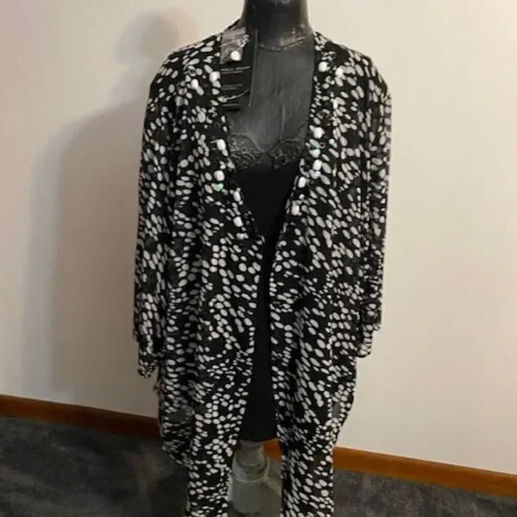 Russell Kemp Black Label Embellished Cardigan & Cami, size 4X