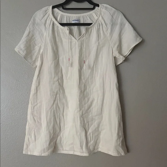 Old Navy Girls XXL Cream Short-Sleeve Peasant Top
