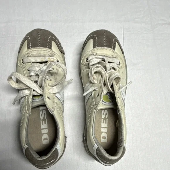 Diesel Hawley Men's Sneakers Beige Brown Leather Colorblock Low Top
