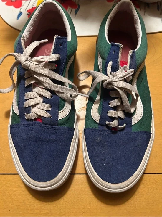 Vans Men's Low-Top Sneakers in Blue, Green & White