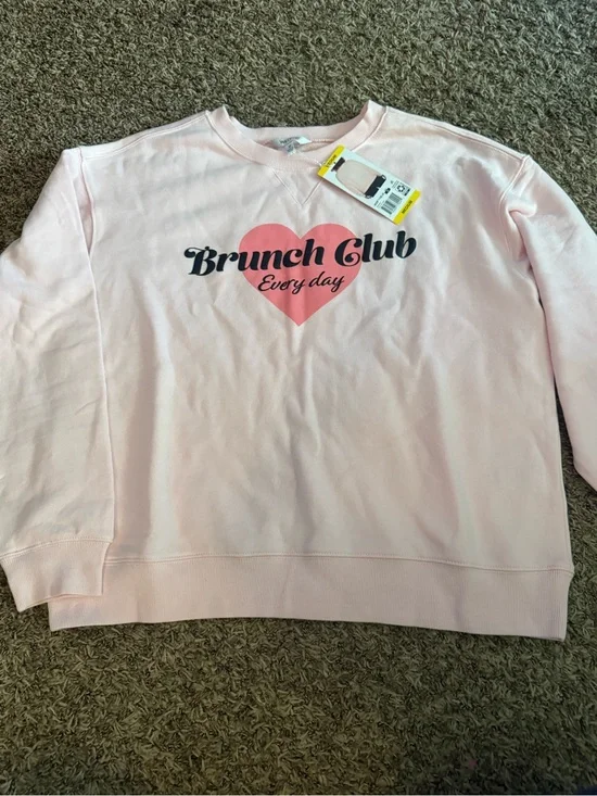 Wildfox Pink Brunch Club Every‎ Day Crewneck Sweatshirt