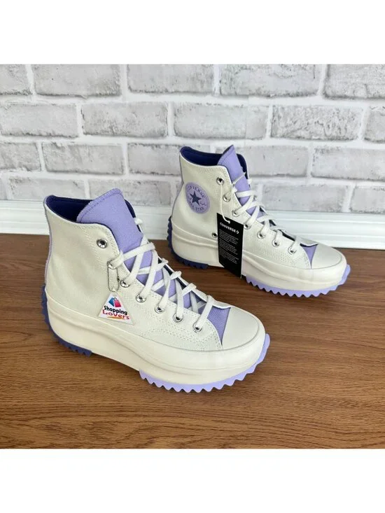 ⭐Converse Run Star Hike Hi Platform Sz 6 Mens Shoes Sneaker Beige Purple A16188C