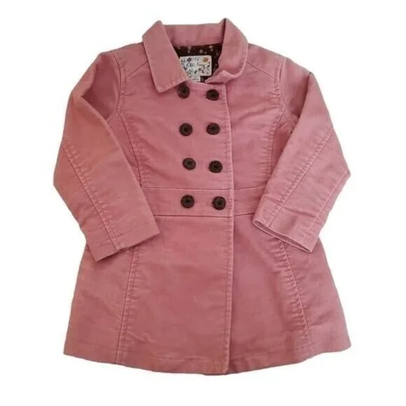 Old Navy Pink Peacoat Girls 4T Cotton Velveteen Spring‎ Victorian Classic