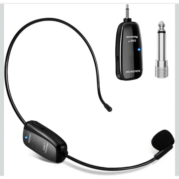Lightweight Wireless‎ Microphone Headset with Dual Plugs - Perfect for Speakers