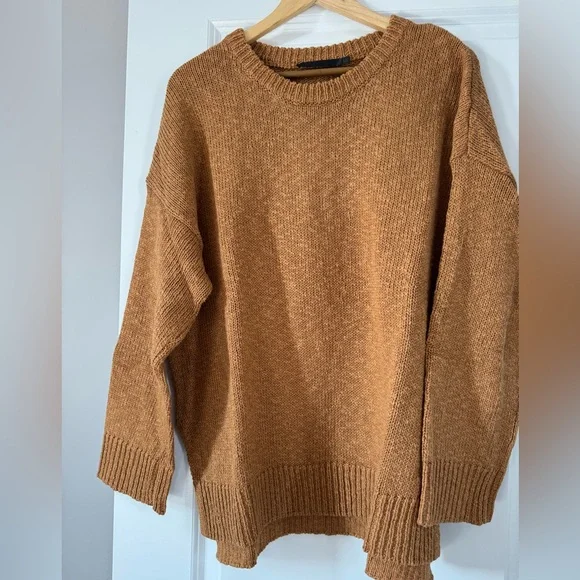 Jenni Kayne Crewneck Sweater in Camel Brown