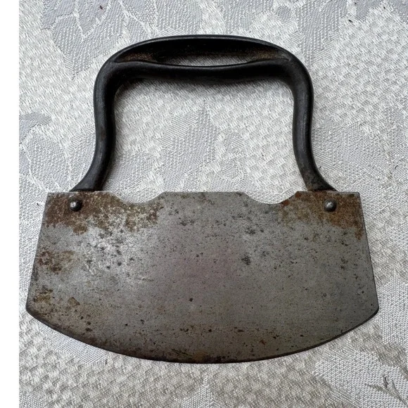 Vintage Mezzaluna Food Chopper‎ Double Handle Rocking Kitchen Tool