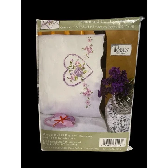 Tobin Stamped  Embroidery Standard Pillow Cases (2) 20