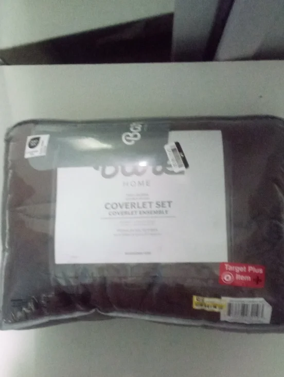 Brown Quilted Coverlet Set  Neutral Bedding NWT $79 Full Queen