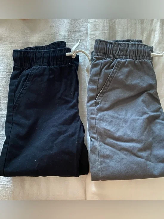 Kids Drawstring Jogger Pants - Black & Gray