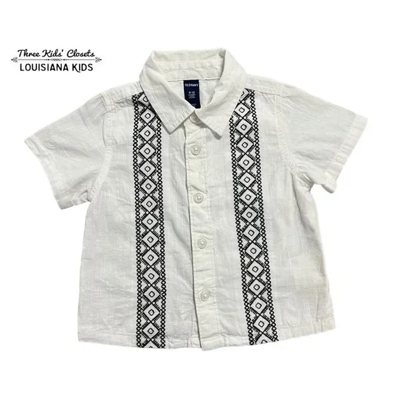 Old Navy 6-12m Embroidered Button Down Shirt